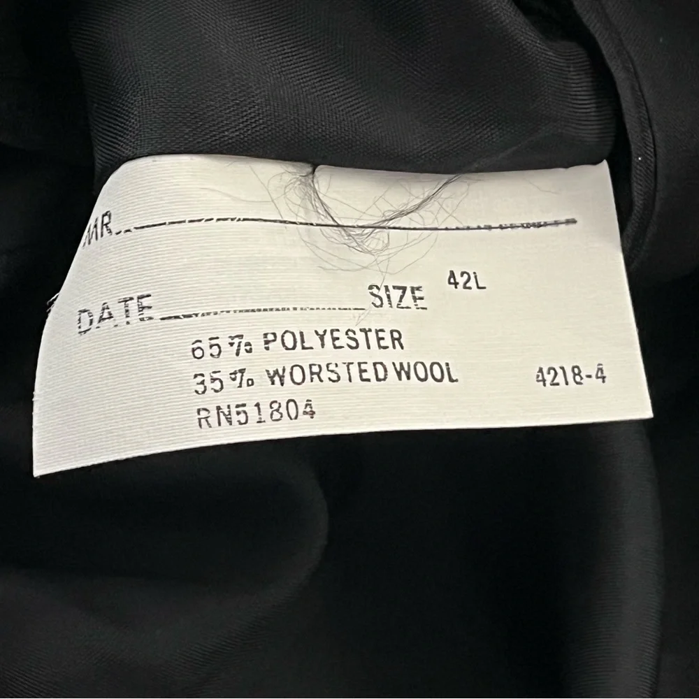 Vintage 90s Y2K Towncraft Pinstripe Suit 2-Piece Worsted Wool Gray 42L